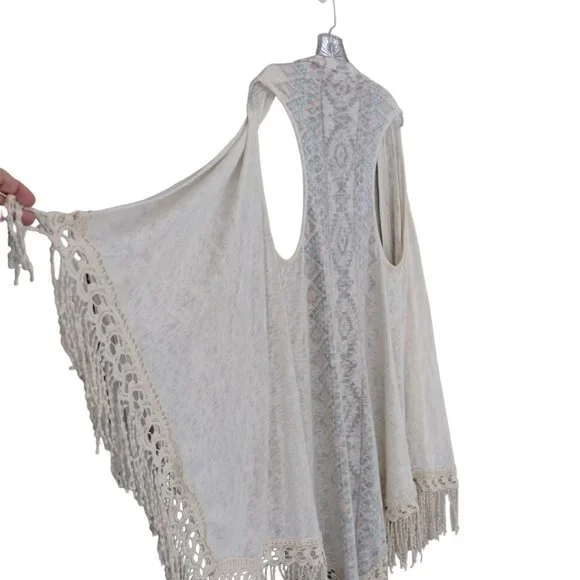 Anthropologie Penelope Project Long Open Cardigan/Ruana/Sleeveless Duster- Boho - Picture 4 of 8